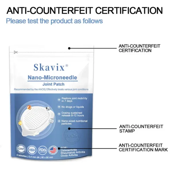 ✅ Official Store: Skavix® Nano-Microneedle Joint Patch