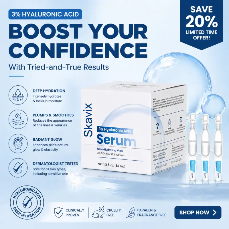 Skavix® 3% HA Serum 2026 | Deep Hydration Care