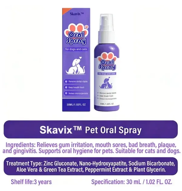 Skavix™ Pet Oral Spray | Fresh Breath & Gum Care